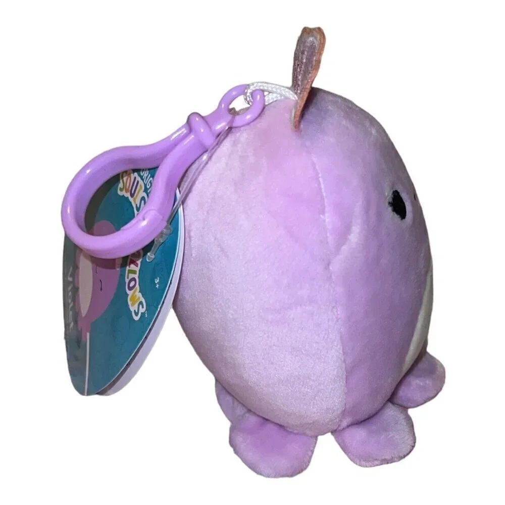 NWT Squishmallows VIOLET the OCTOPUS Clip On Keychain 3.5